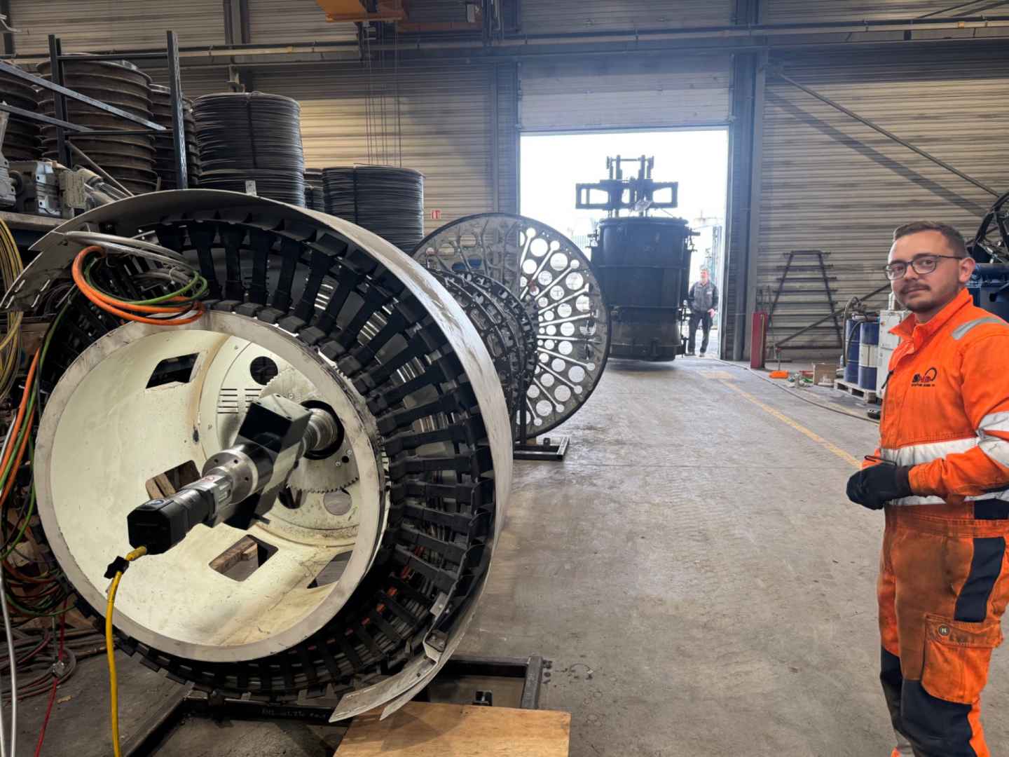 Usinage sur site d'un arbre de ligne automatisée de fabrication structure métallique à Villefranche-sur-SaôneRéalisations