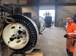 Usinage sur site d'un arbre de ligne automatisée de fabrication structure métallique à Villefranche-sur-Saône